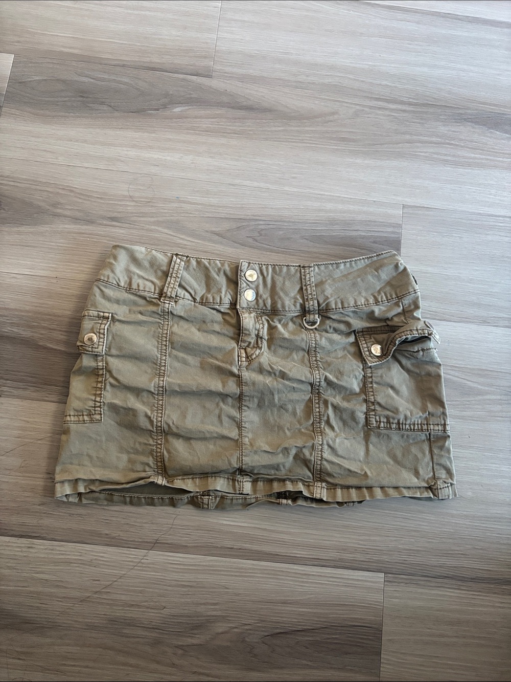 Garage Olive Khaki Cargo Mini Skirt